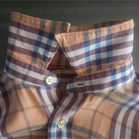 Burberry London Nova Check Plaid Long Sleeve Button Front Cotton Twill Shirt M - Picture 8 of 15